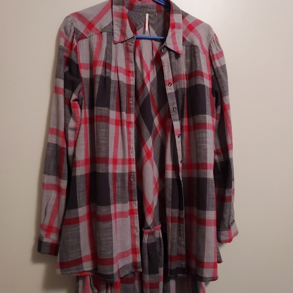 Free people plaid button front med - Picture 4 of 16